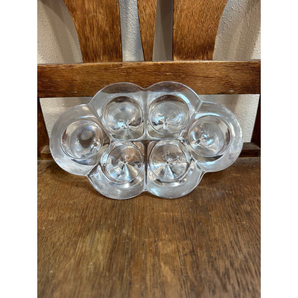 Vintage MCM John Lewis crystal clear unique 6 chamber votive holder center piece